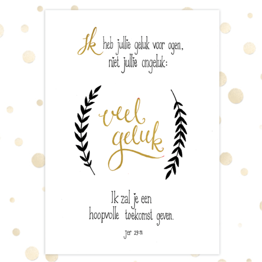 Kaart 'Ik heb jullie geluk voor ogen' - MA36022 -  Golden Blessings bij MajesticAlly