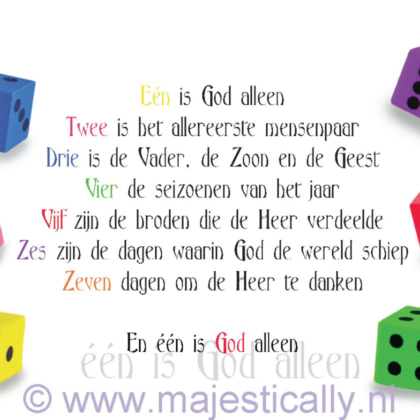 Kinderkaart √©√©n twee drie - MA13015 -  Kinderkaarten bij MajesticAlly