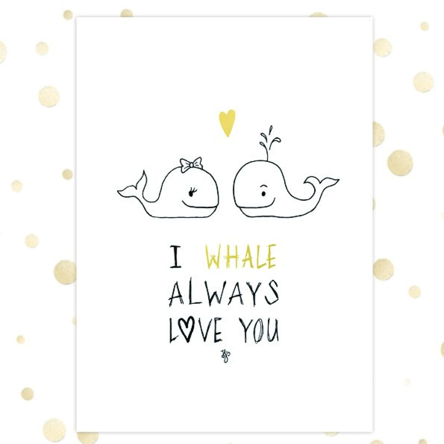 Kaart 'Whale' - MA36073 -  Golden Blessings bij MajesticAlly