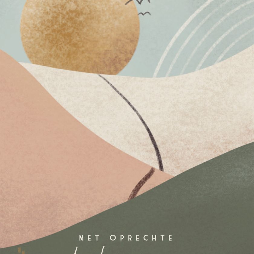 Kaart 'Met oprechte deelneming - zon'