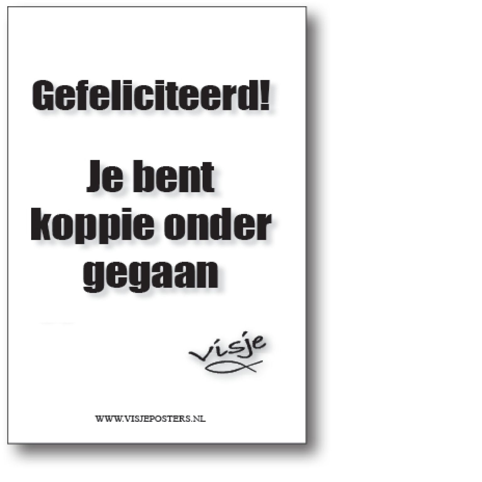 minikaart Visje 'Gefeliciteerd'