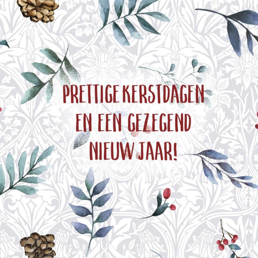 Prettige kerstdagen en een voorspoedig nieuw jaar