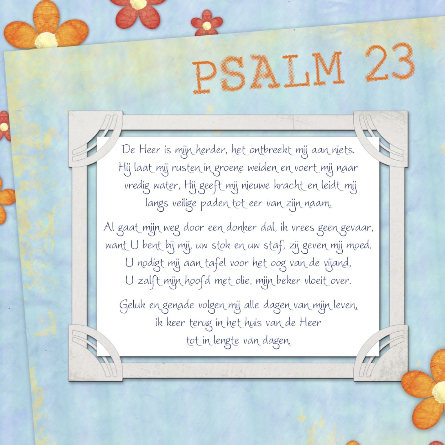 Kaart 'Psalm 23' - 45038 -  Bible Message bij MajesticAlly