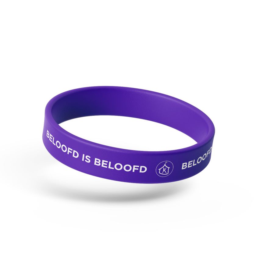 Siliconen kind bandje Paars Beloofd is beloofd 7294f5e6