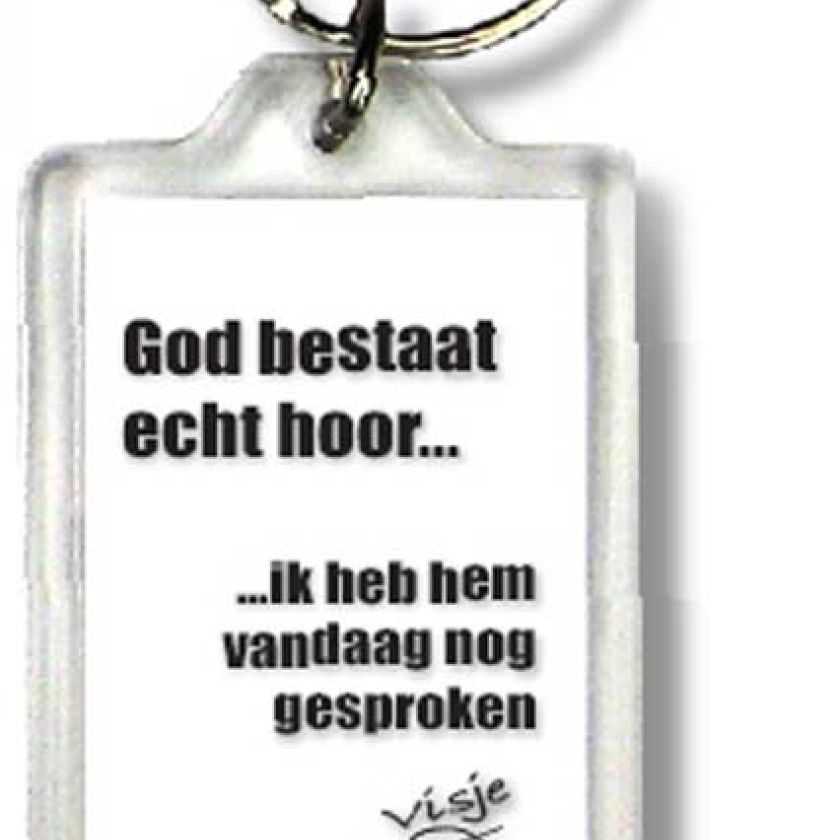 Sleutelhanger God bestaat echt hoor - 44371 -  Visje Sleutelhangers bij MajesticAlly
