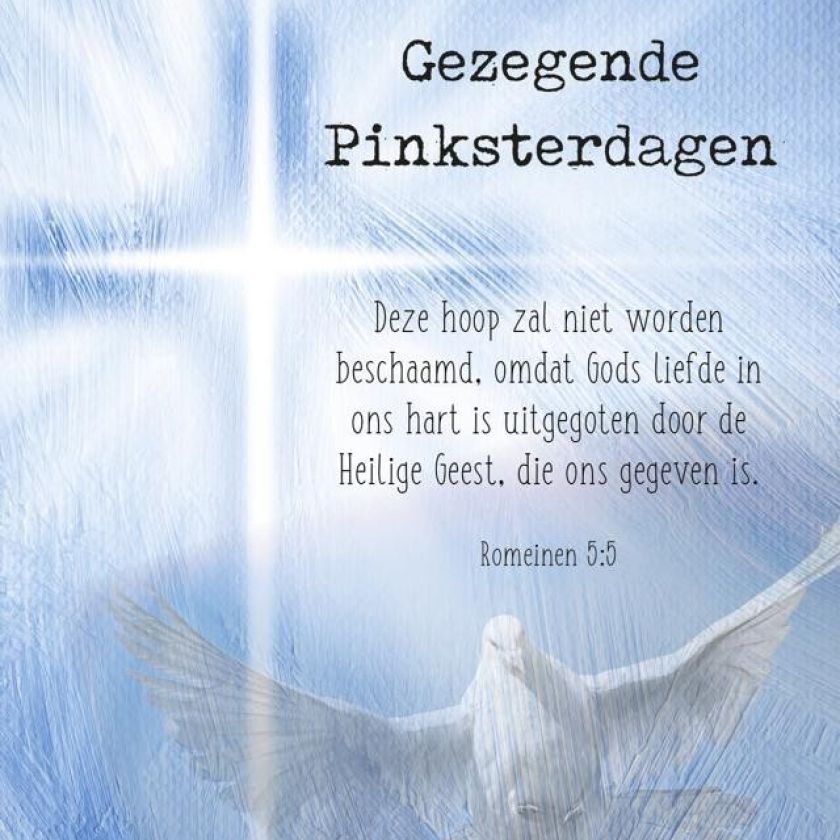 Kaart 'Gezegende pinksterdagen- kruis-duif' - MA38049 -  Pinksteren bij MajesticAlly