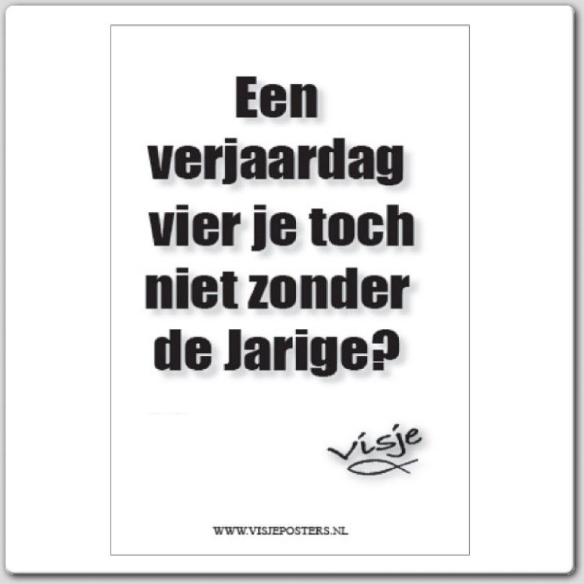 Kerstkaart 'Een verjaardag vier je toch ook niet zonder jarige?' - Visje - 44110 -  Visje kerstkaarten bij MajesticAlly