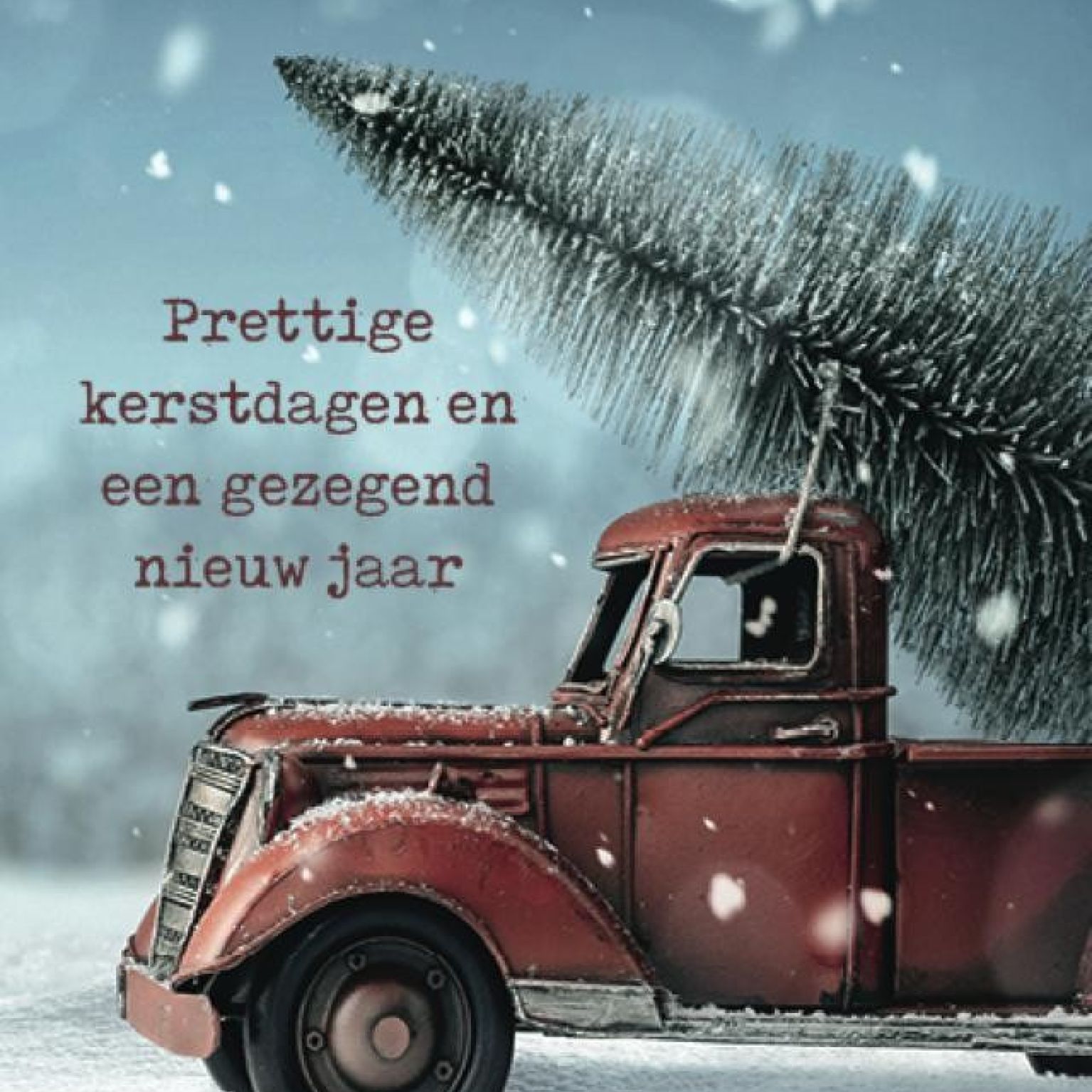 Kerstkaart 'Auto met boom' - MA26220 -  Kerst bij MajesticAlly
