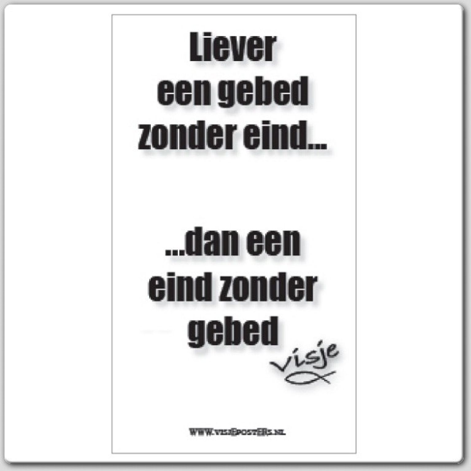 minikaart Visje 'Liever een gebed zonder einde'