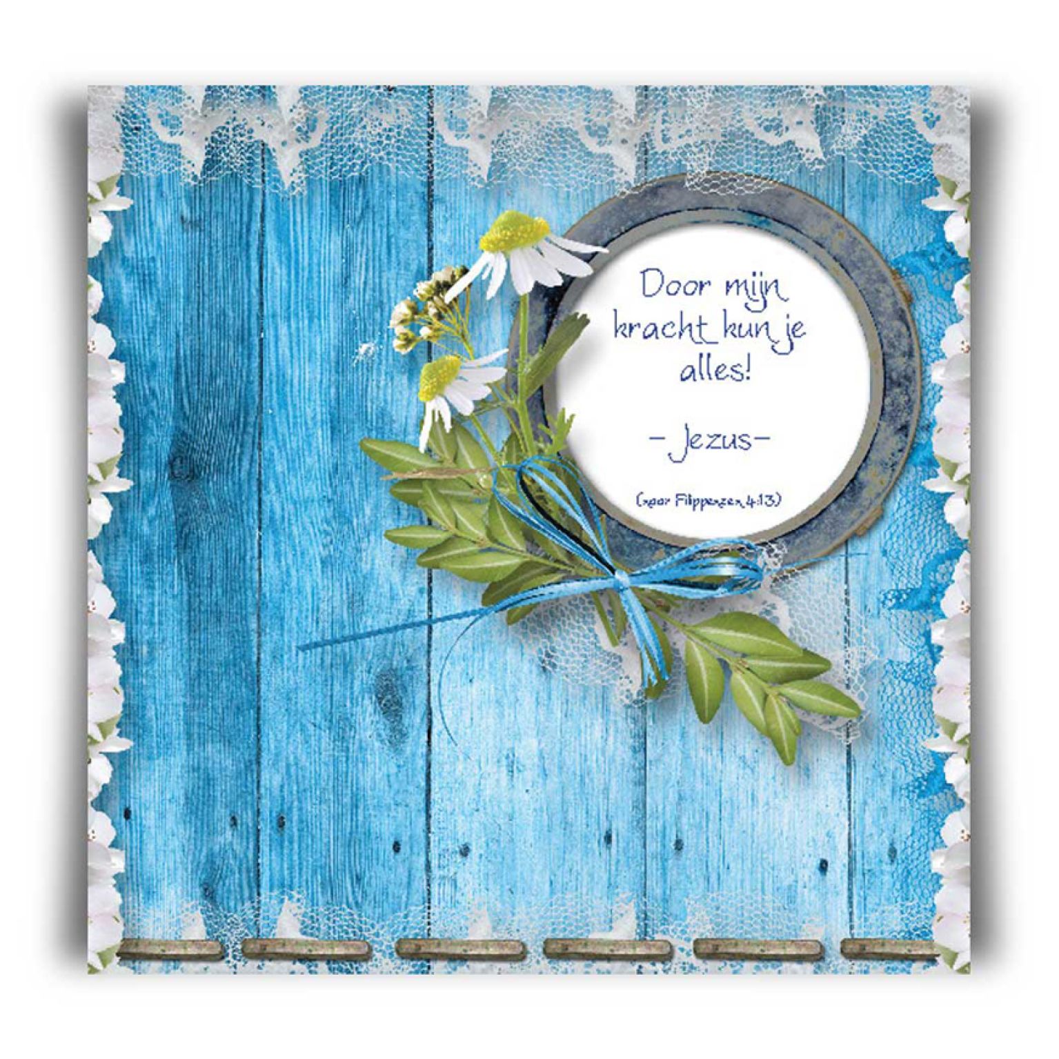 Kaart 'Door mijn kracht kun je alles' - 45034 -  Bible Message bij MajesticAlly