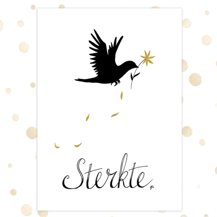 Kaart 'Sterkte - duif' - MA36039 -  Golden Blessings bij MajesticAlly