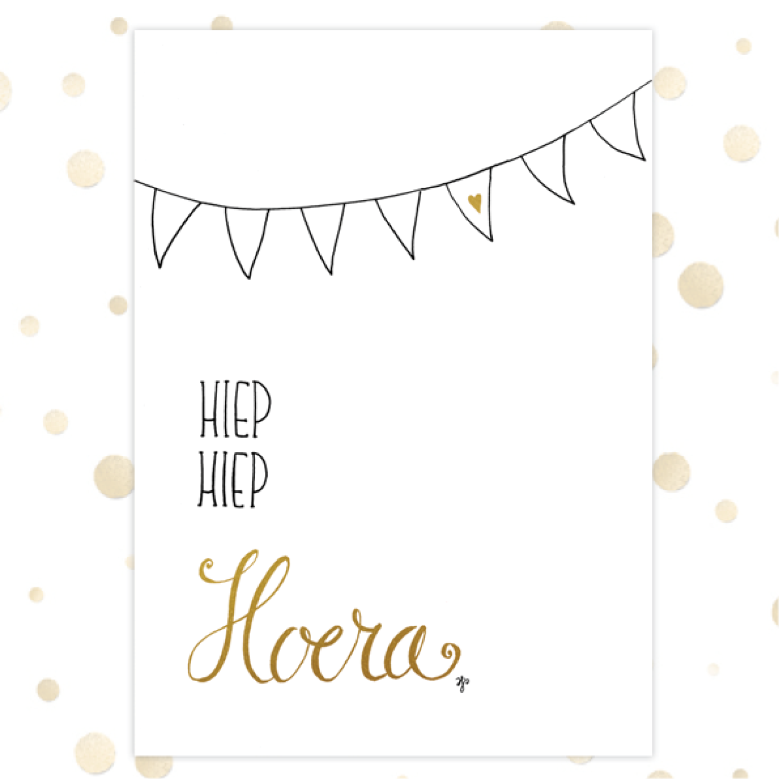 Kaart 'Hiep hiep hoera' - MA36012 -  Golden Blessings bij MajesticAlly