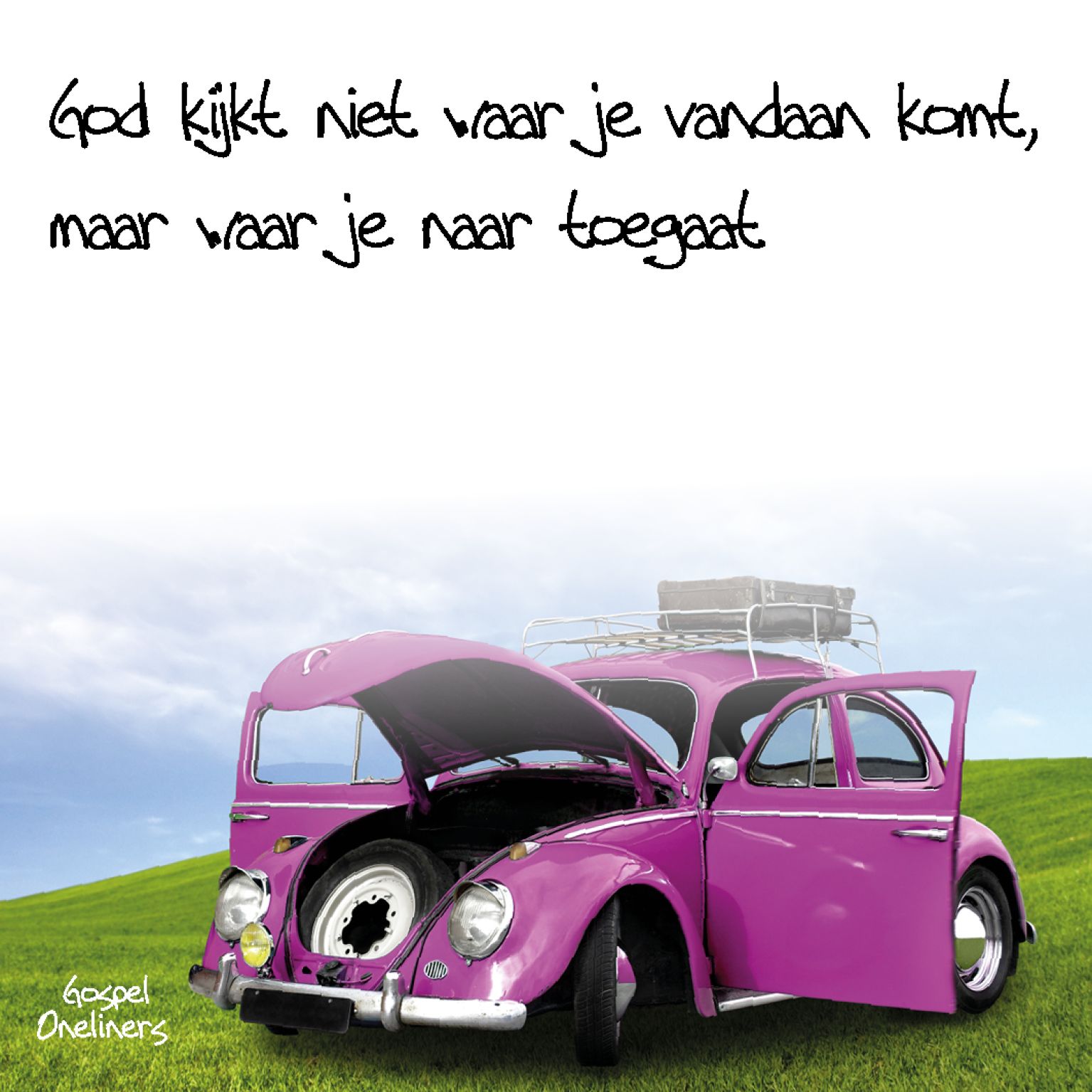 Choice kaartje God kijkt niet waar je va - MA10109 -  Minikaartjes - vierkant bij MajesticAlly