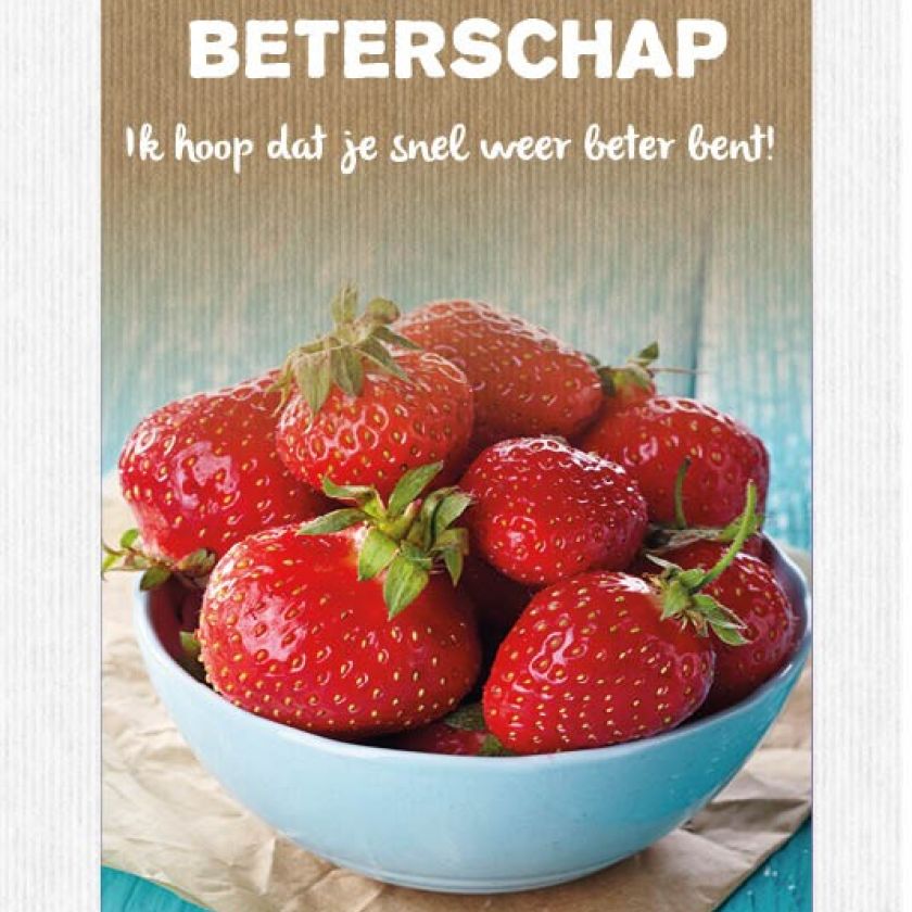 Kaart 'Beterschap - aardbeien' - MA17025 -  Leef!  bij MajesticAlly