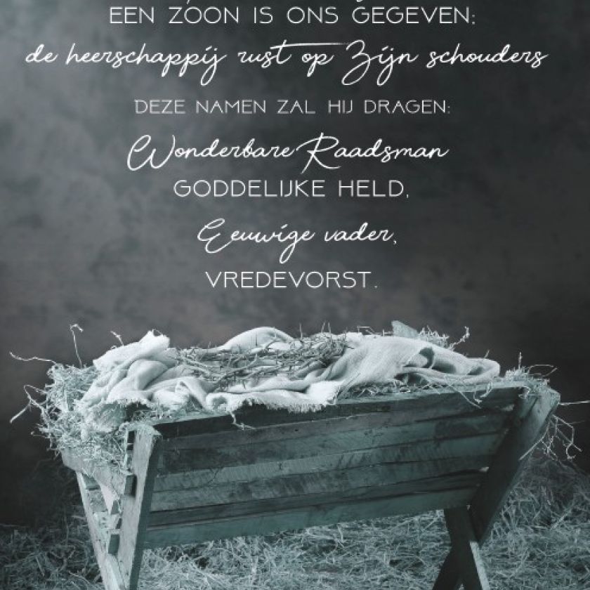 Kerstkaart 'Een Kind is ons geboren' - MA26232 -  Christelijke kerstkaarten bij MajesticAlly