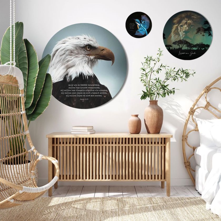 Muurcirkel 'Arend' - 100 cm - MA39401 -  Wanddeco bij MajesticAlly