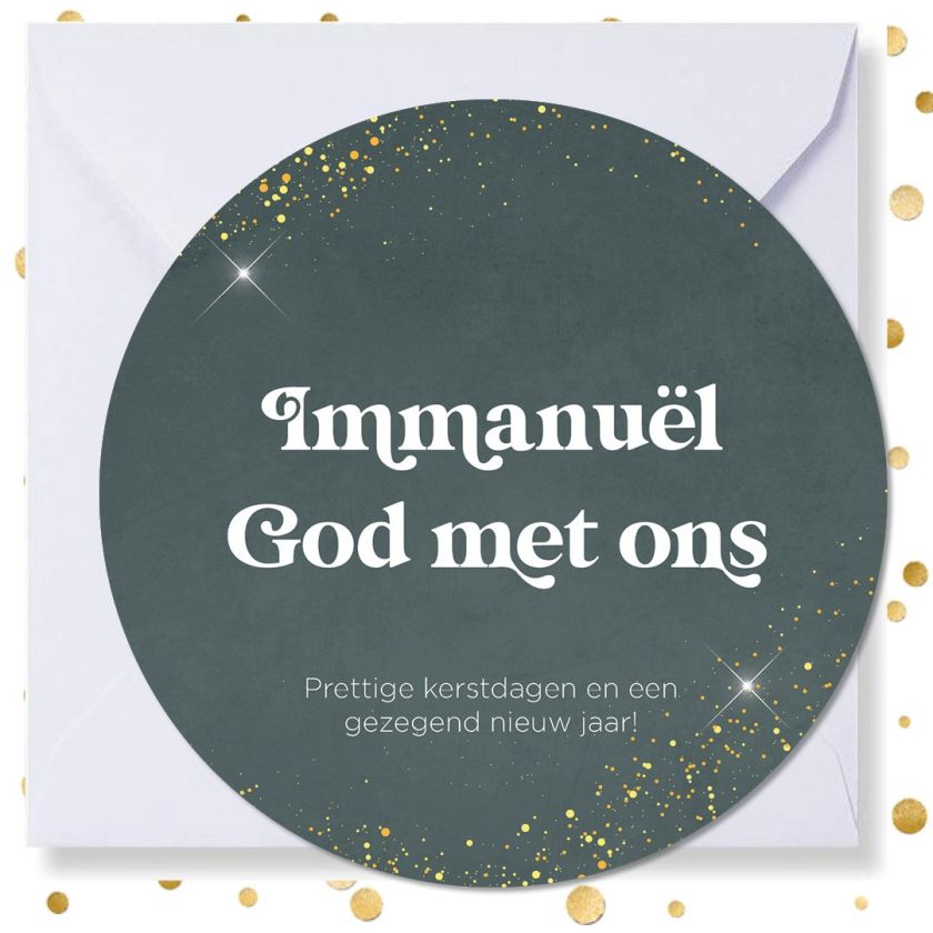 Kerstkaart rond 'Immanuël God met ons' - MA41008 -  Christelijke kerstkaarten bij MajesticAlly