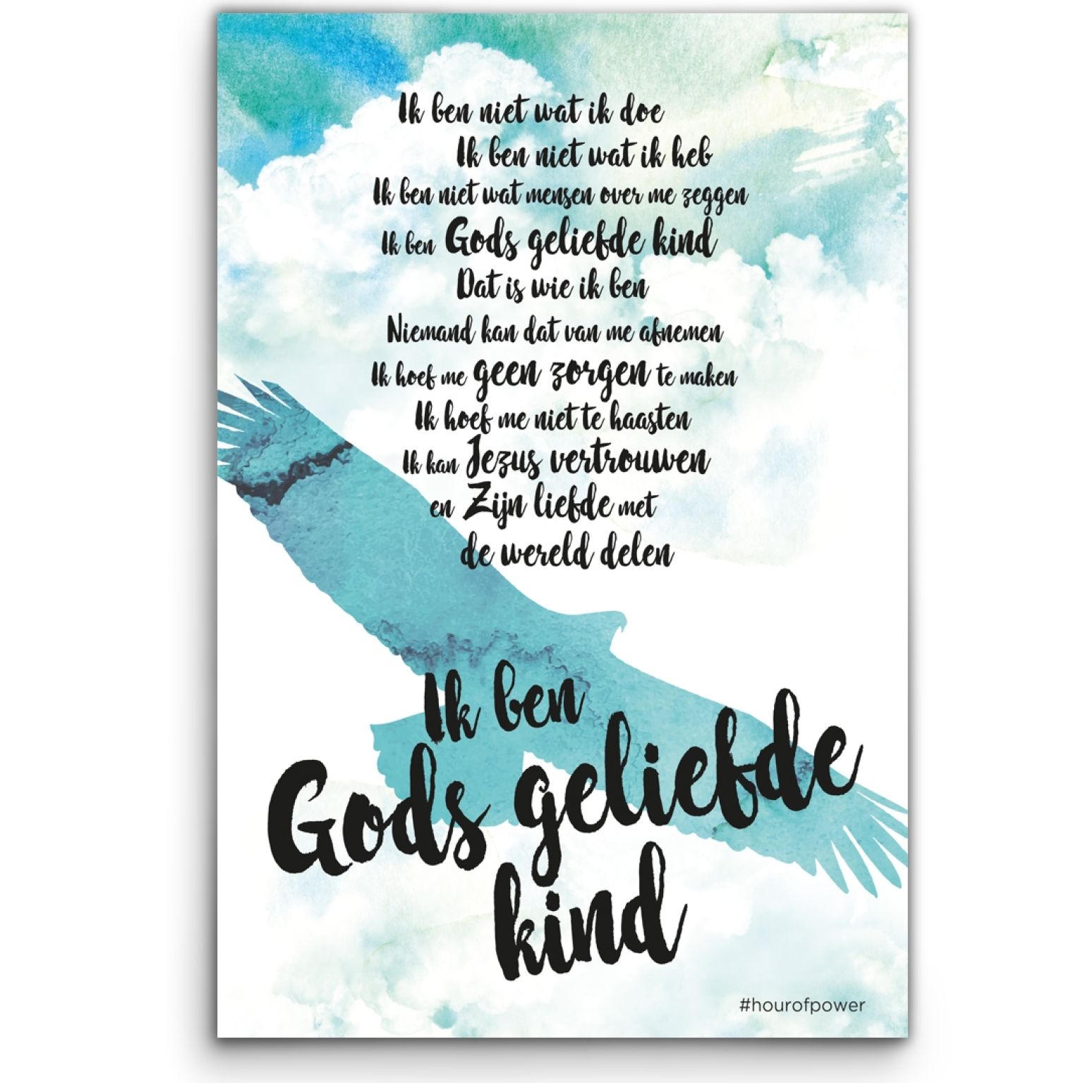 Cadeaubord Gods geliefde kind adelaar - MA24201 -  Cadeauborden A4 bij MajesticAlly