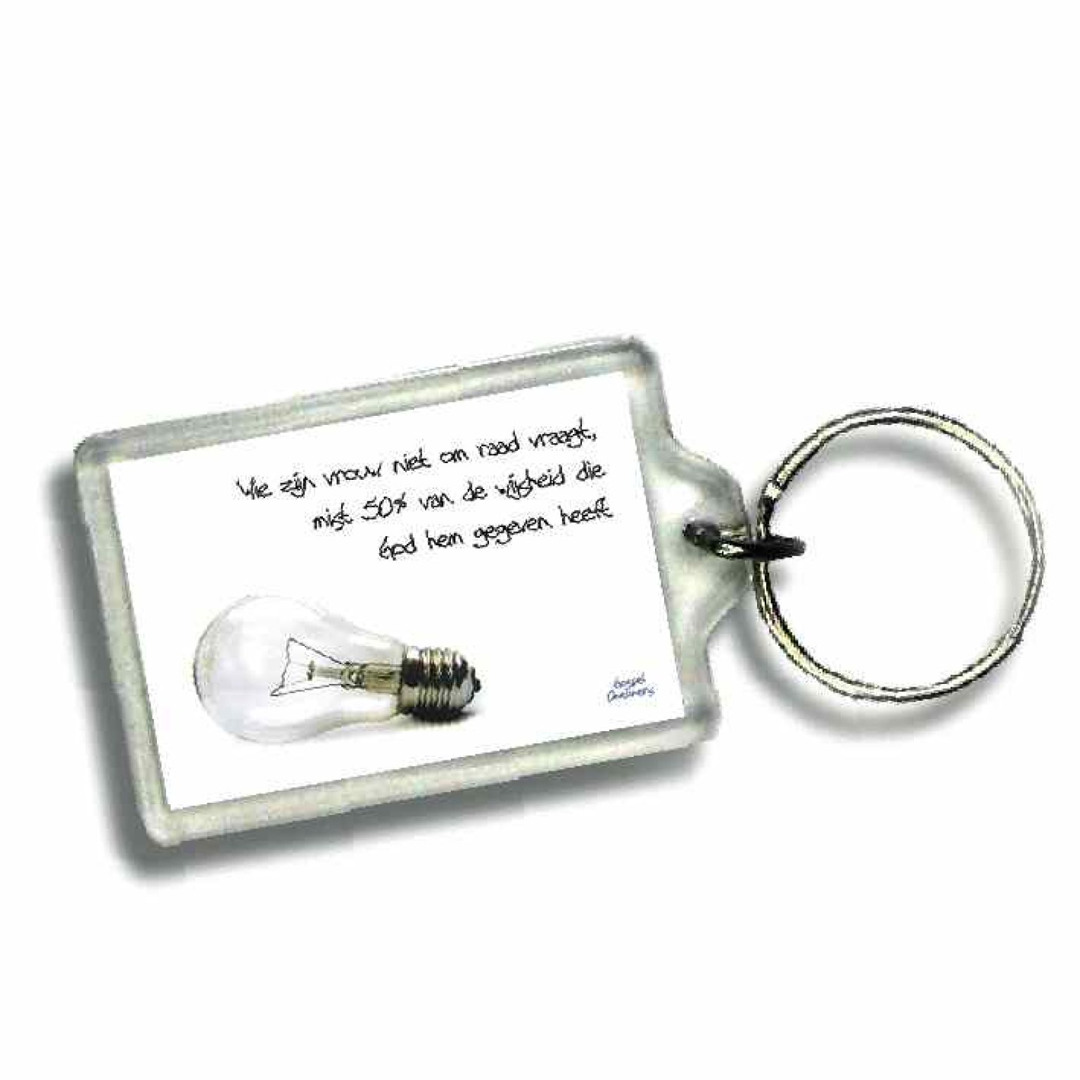 Sleutelhanger wie zijn vrouw niet om raa - 46633 -  Gospel Oneliner bij MajesticAlly