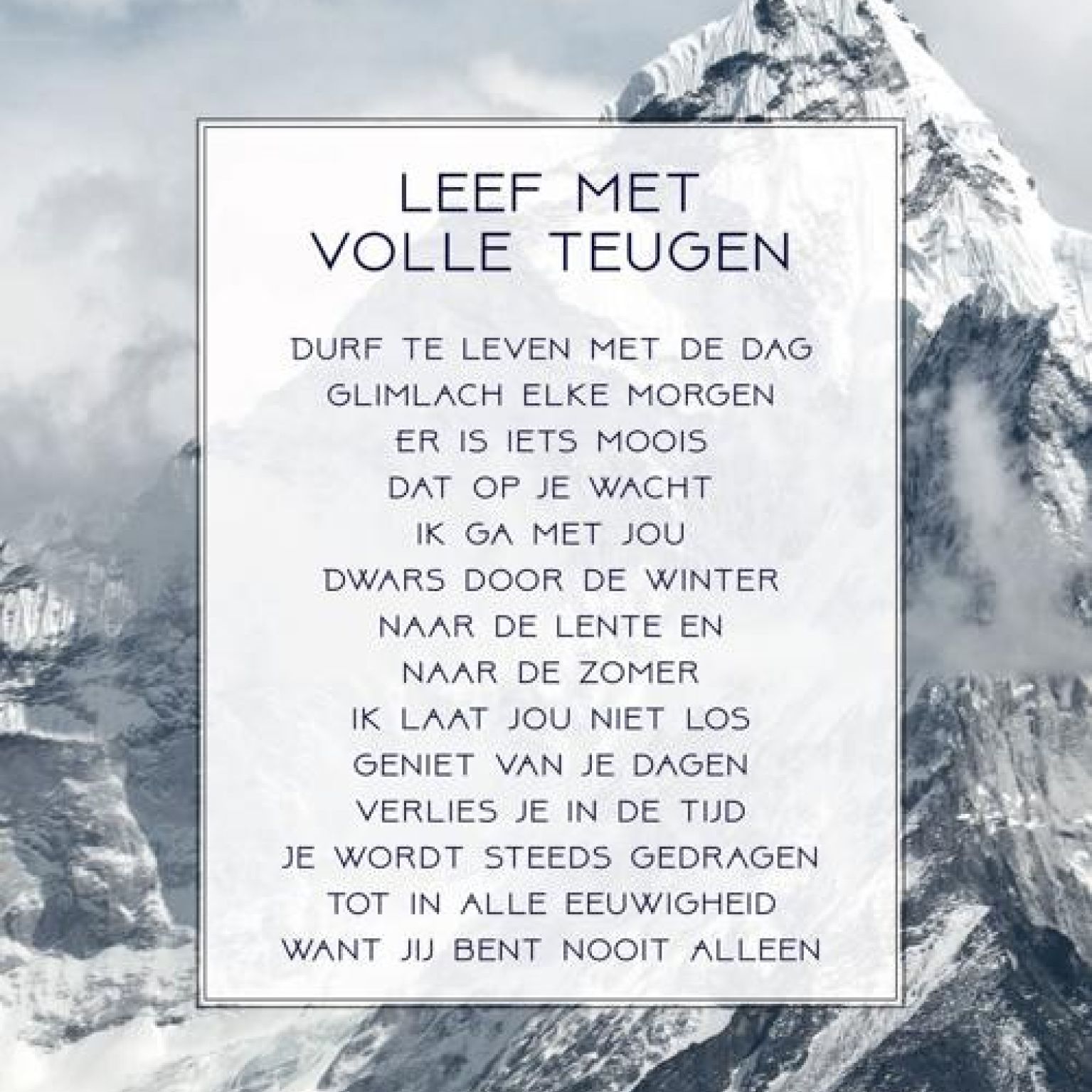 Poster A4 'Leef met volle teugen' - Berg - MA33536 -  Posters A4 bij MajesticAlly