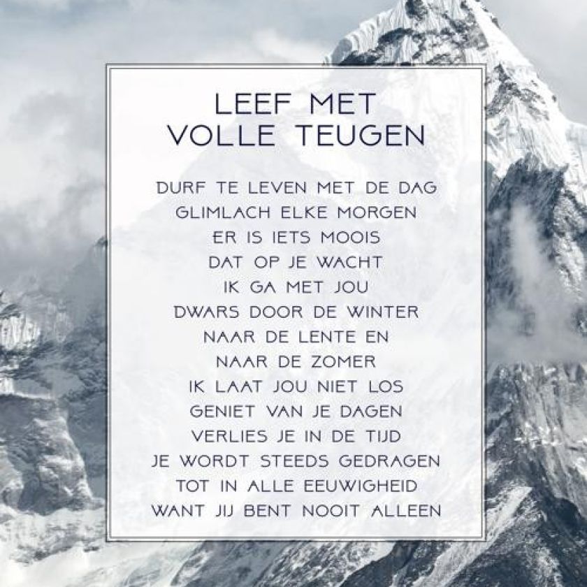Poster A4 'Leef met volle teugen' - Berg - MA33536 -  Posters A4 bij MajesticAlly