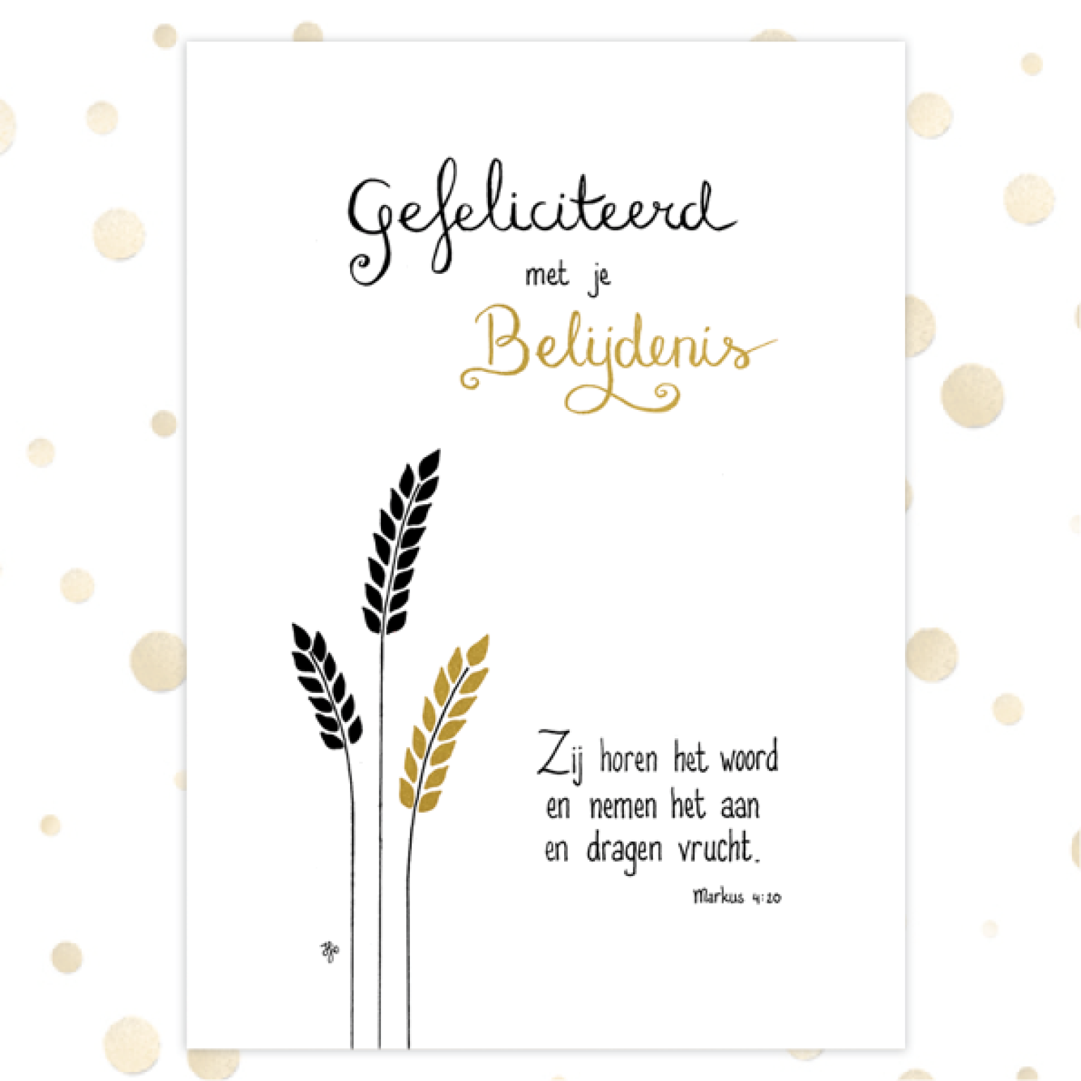 Kaart 'Gefeliciteerd met je belijdenis' - MA36033 -  Golden Blessings bij MajesticAlly
