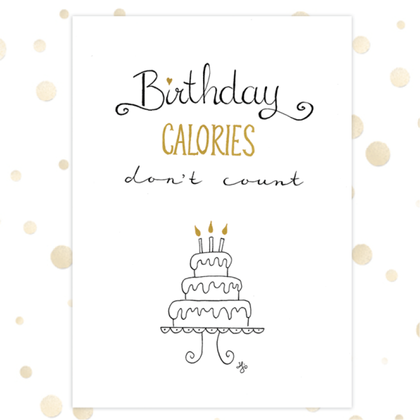 Kaart 'Birthday calories' - MA36011 -  Golden Blessings bij MajesticAlly