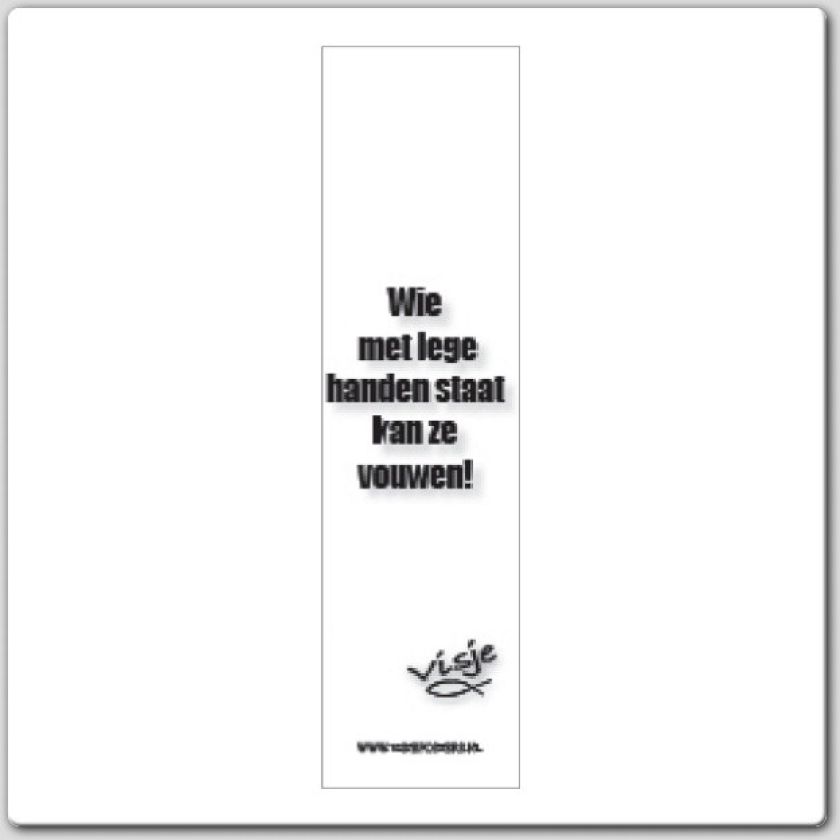 Boekenlegger visje wie met lege handen - 44849 -  Visje bij MajesticAlly