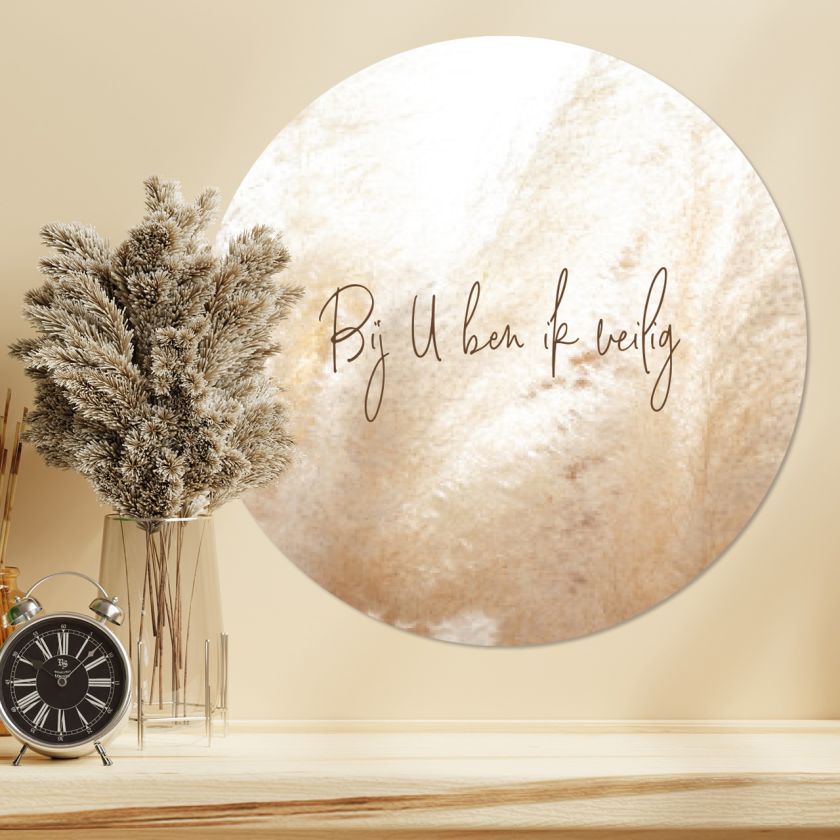 Muurcirkel 'Bij U ben ik veilig' - 60 cm