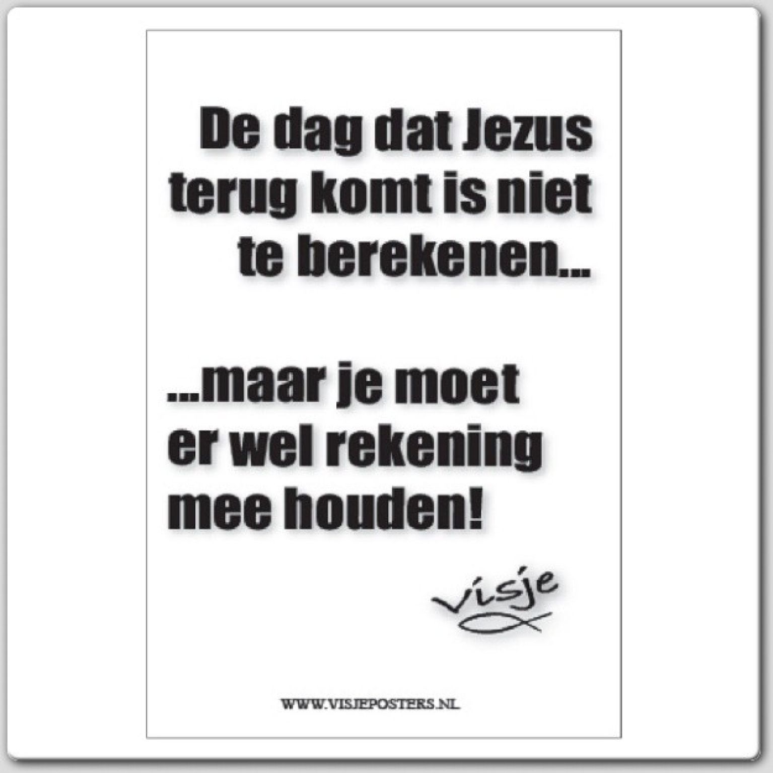 Kaart visje de dag dat Jezus terug - 44077 -  Visje kaarten bij MajesticAlly