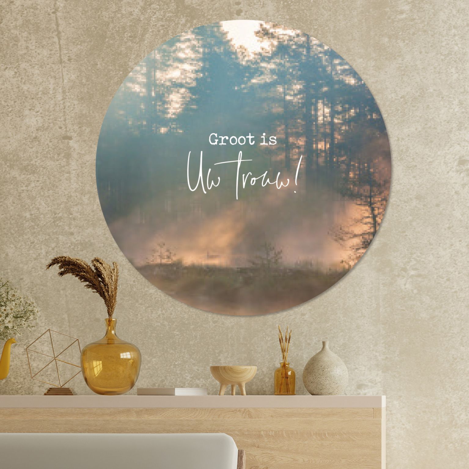 Muurcirkel 'Groot is Uw trouw' - 100 cm