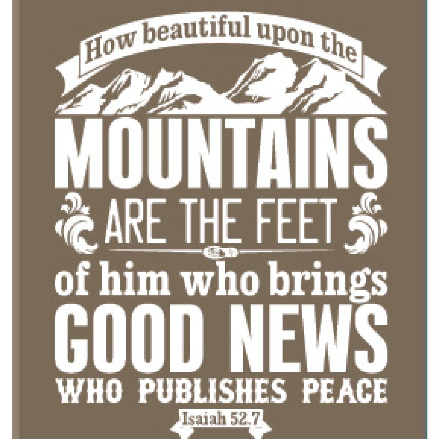 Kadobord how beautuful upon the mountain - MA23316 -  Cadeauborden A4 bij MajesticAlly