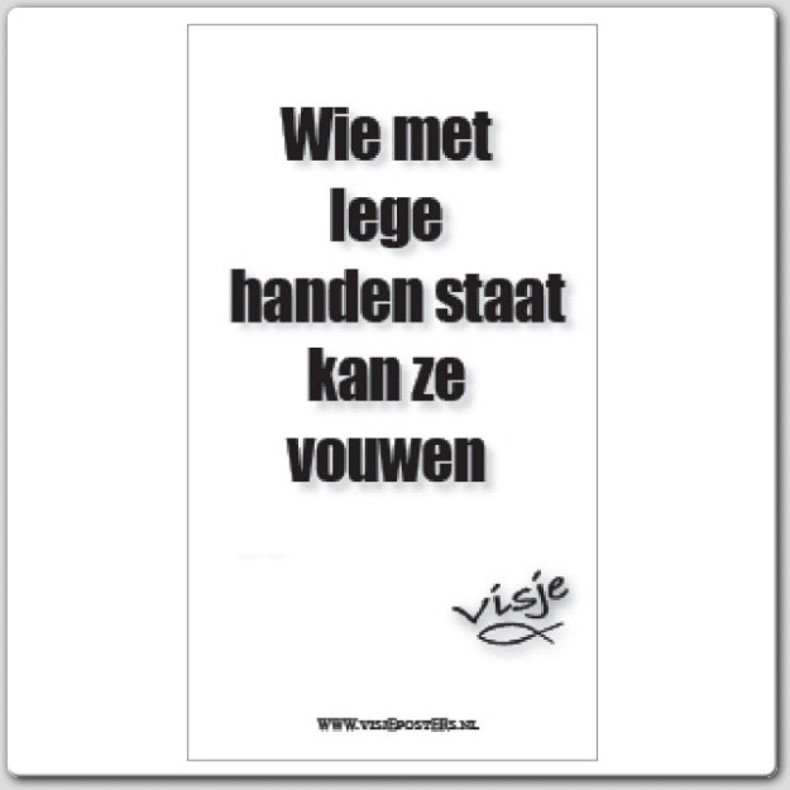 minikaart Visje 'Wie met lege handen staat'