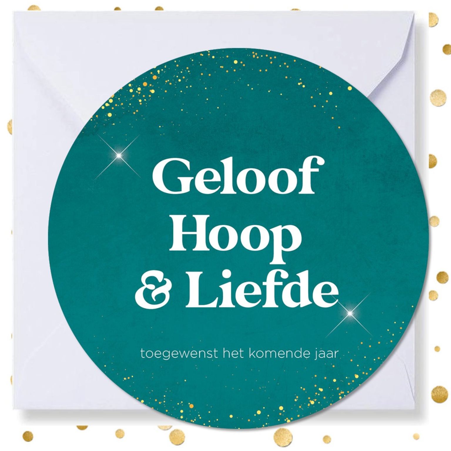 Kerstkaart rond 'Geloof hoop & liefde' - MA41003 -  Christelijke kerstkaarten bij MajesticAlly