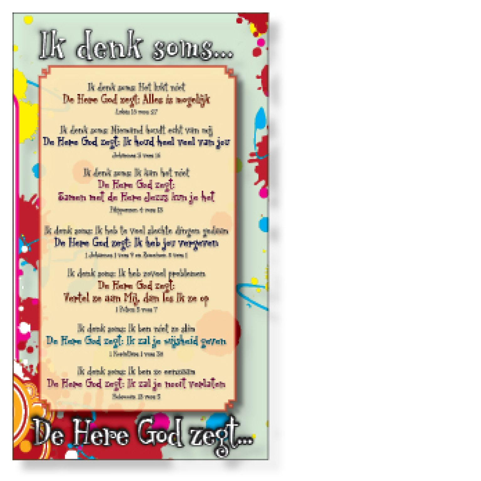 minikaart kinder 'Ik denk soms...'