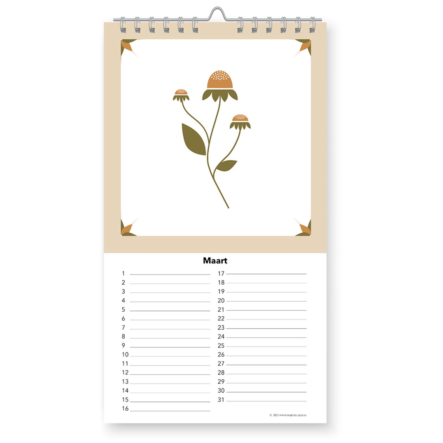 Insecten verjaardagskalender voorbeeldpagina