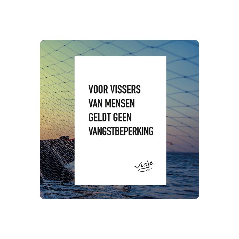 V16013 Visje Cadeaubordjes 15x15 Vissers van mensen ad0ac5ad