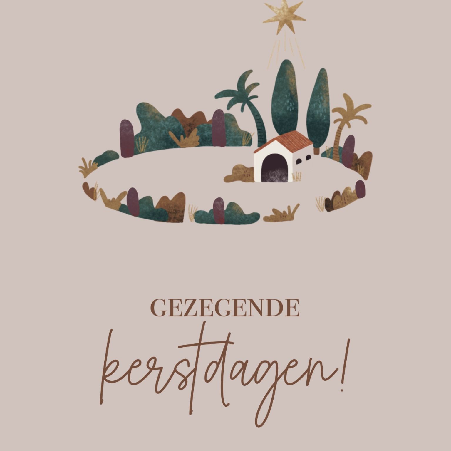 MA41308 - Kerstkaart Marjolein 'Gezegende Kerstdagen - stal'