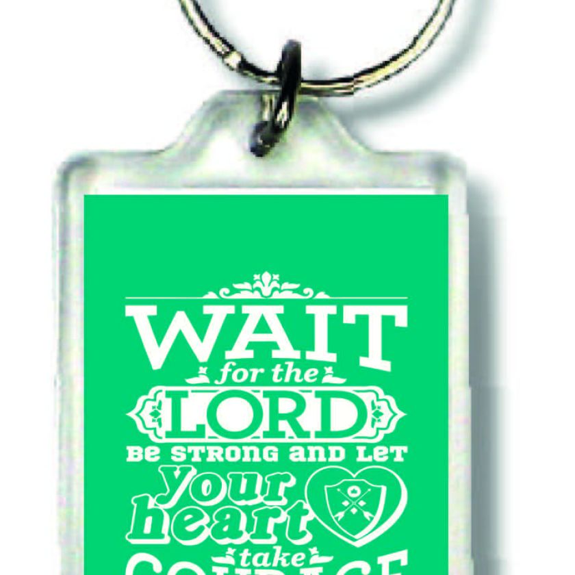 Sleutelhanger wait for the Lord - MA23004 -  Bible Verses bij MajesticAlly