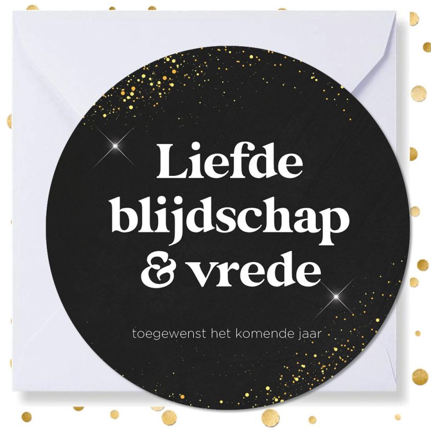 Kerstkaart rond 'Liefde blijdschap & vrede' - MA41010 -  Christelijke kerstkaarten bij MajesticAlly