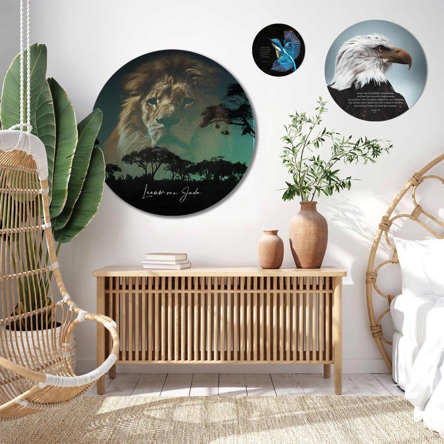 Muurcirkel 'Leeuw van Juda' - 100 cm - MA39408 -  Wanddeco bij MajesticAlly