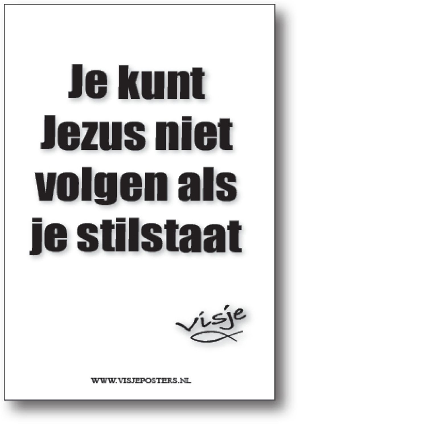 minikaart Visje 'Je kunt Jezus niet volgen'