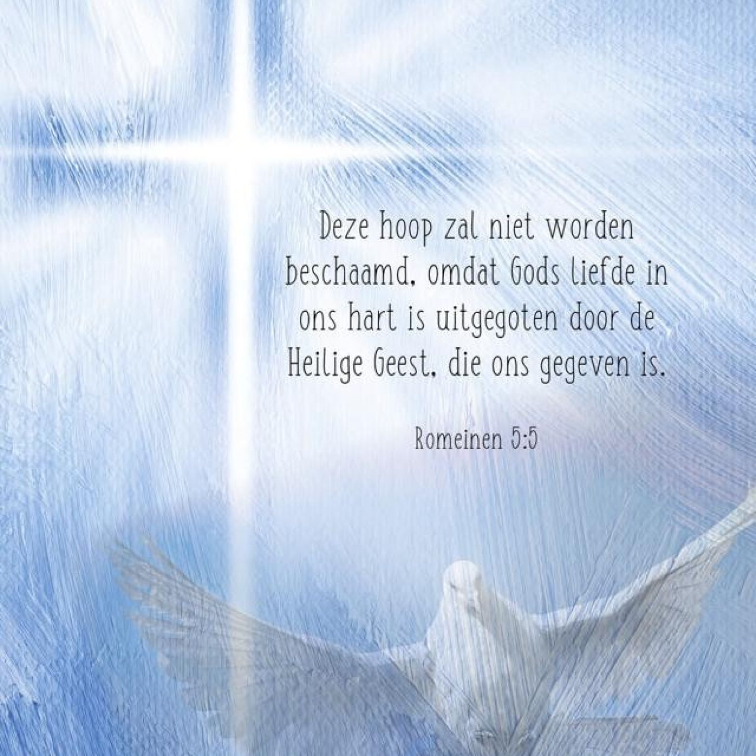 Kaart 'Duif - kruis - Romeinen 5' - MA38042 -  Pinksteren bij MajesticAlly