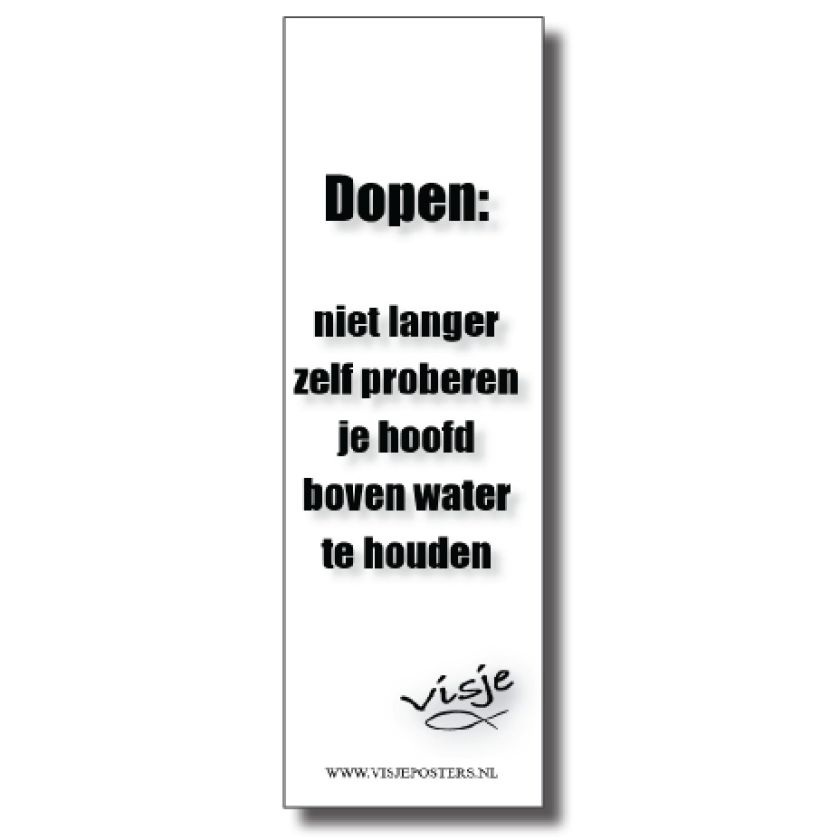 Boekenlegger visje dopen niet langer zel - 44895 -  Visje bij MajesticAlly