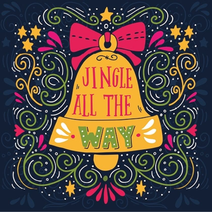 Kerstkaart metallic 'Jingle all the way' - MA16106 -  Algemene kerstkaarten bij MajesticAlly