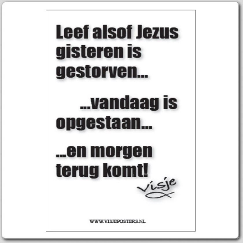 Kaart visje leef alsof Jezus gisteren - 44097 -  Visje kaarten bij MajesticAlly