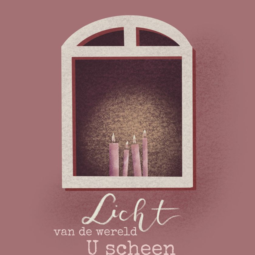 Kerstkaart 'Licht in de wereld, U scheen in mijn duisternis'