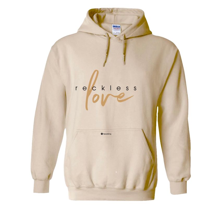 Hoodie Reckless love Beige