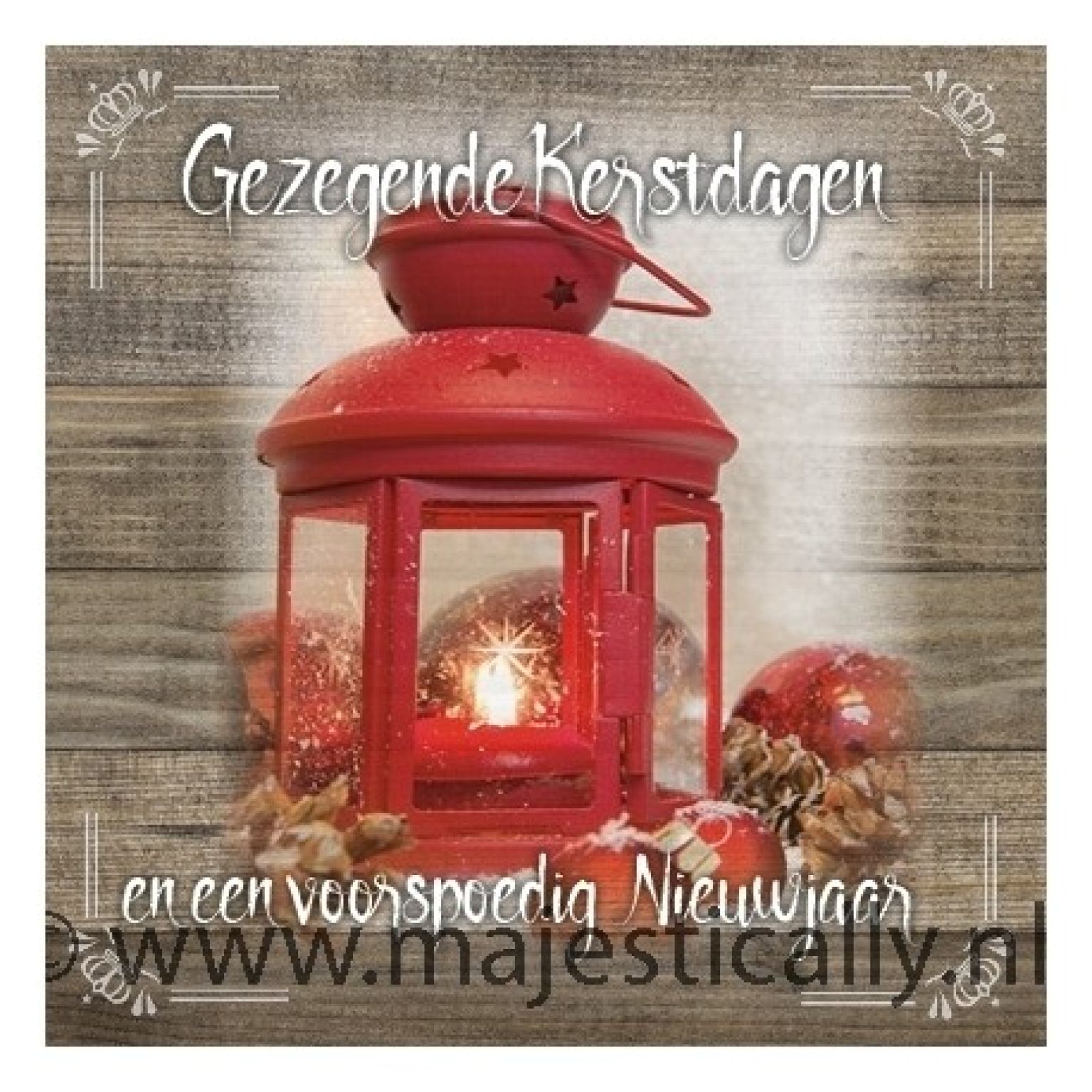 Voordeelpakje kerstkaarten 'Brocante' - 6 stuks - MA26052 -  Voordeelpakjes kerst bij MajesticAlly