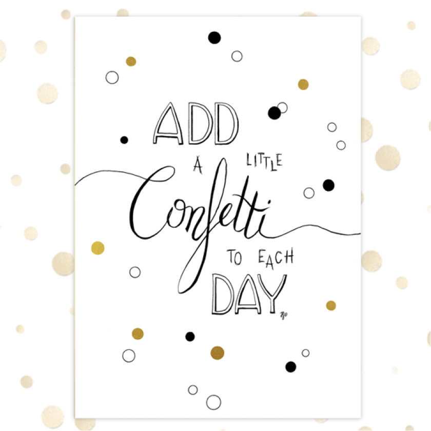 Kaart 'Add a little confetti' - MA36024 -  Golden Blessings bij MajesticAlly